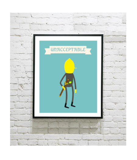 Digital Art Print of Lemongrab from Adventure Time