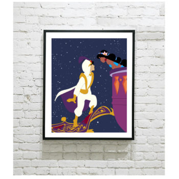Disney Art Print - Aladdin & Jasmine Kiss