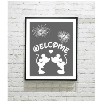 Disney Art Print - Mickey Mouse and Minnie Mouse - Welcome