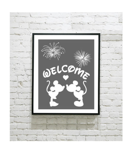 Disney Art Print - Mickey Mouse and Minnie Mouse - Welcome