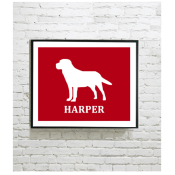 Harper (Labrador) Art Print 8"x10" Red Background