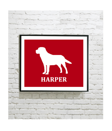 Harper (Labrador) Art Print 8"x10" Red Background