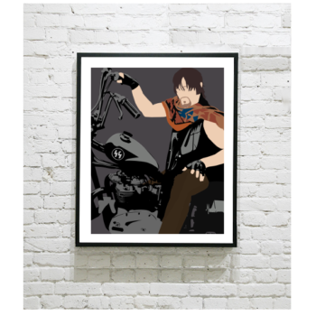 The Walking Dead Art Print - Daryl Motorcycle