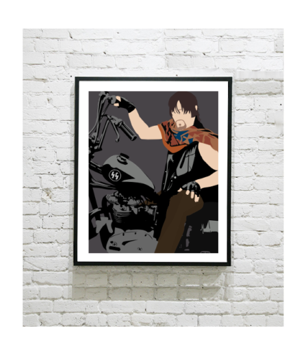 The Walking Dead Art Print - Daryl Motorcycle