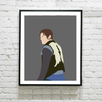 The Walking Dead Art Print - Daryl Jacket Wings