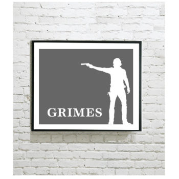 The Walking Dead Art Print - Rick Grimes Silhouette with Name